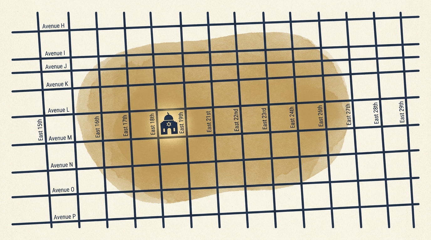 Approximate Midwood and Madison community boundary map